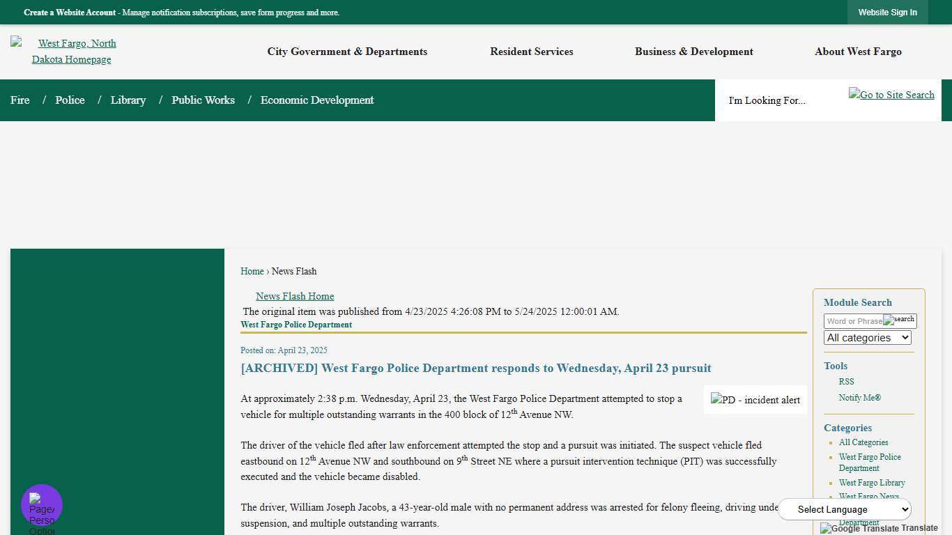 News Flash • West Fargo, ND • CivicEngage